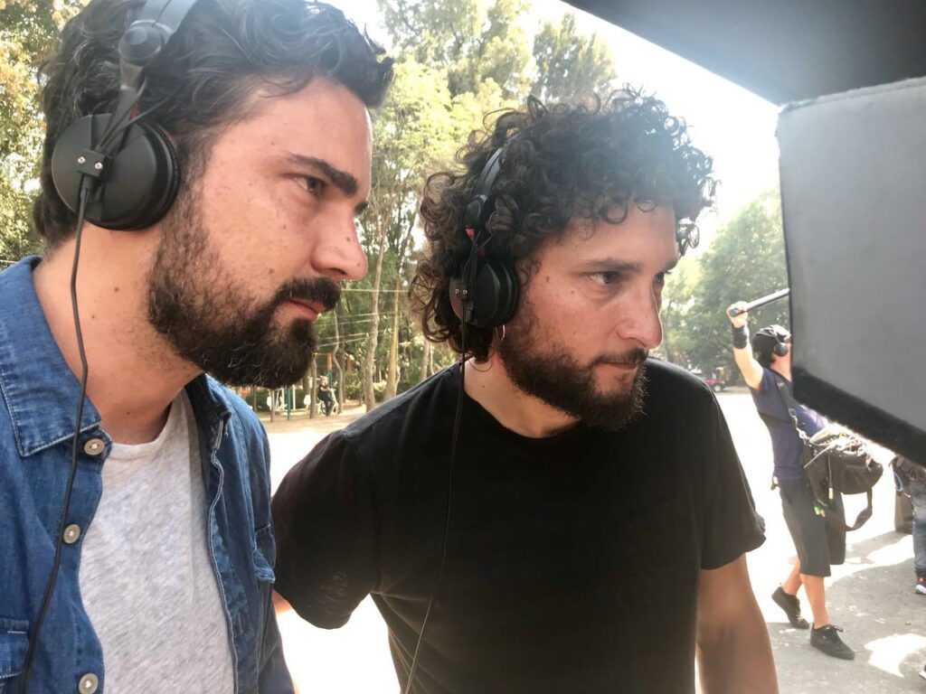 The Netflix creators of the show Tijuana are seen directing the TV series from behind the camera.
