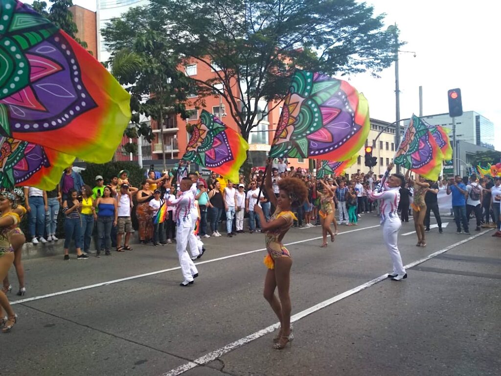 Medellin Gay Pride Parade Flag Dancers