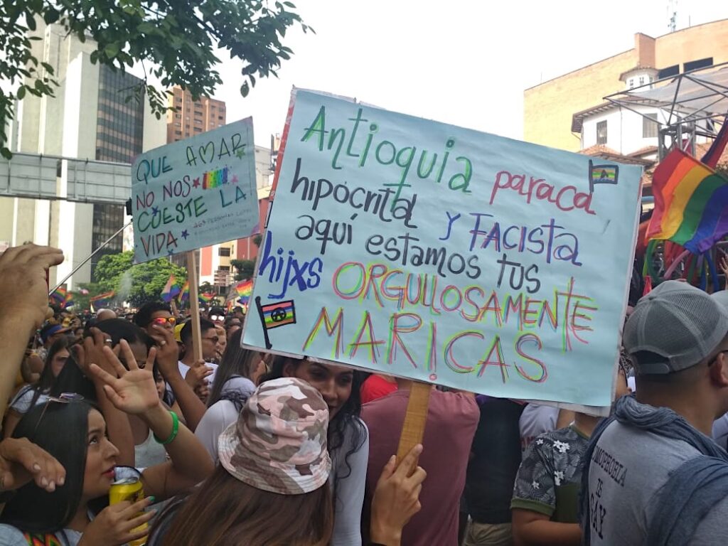 Medellin Gay Pride Parade Signs