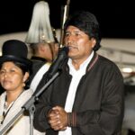 Evo Morales giving a speech