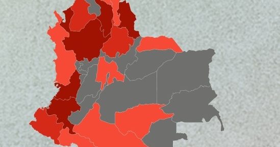 map of acts of political violence in Colombia